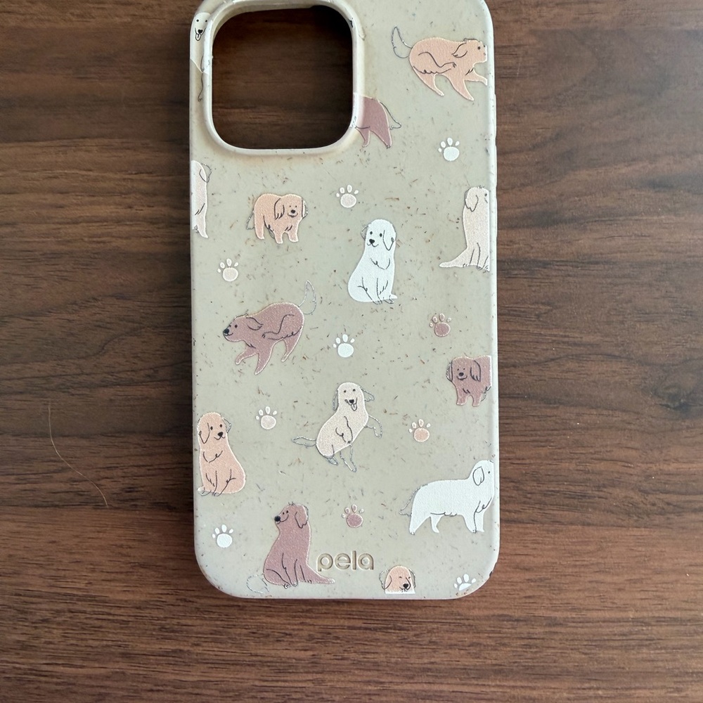 Pela Dog Patterned Tan Phone Case - iPhone 16 Pro Max